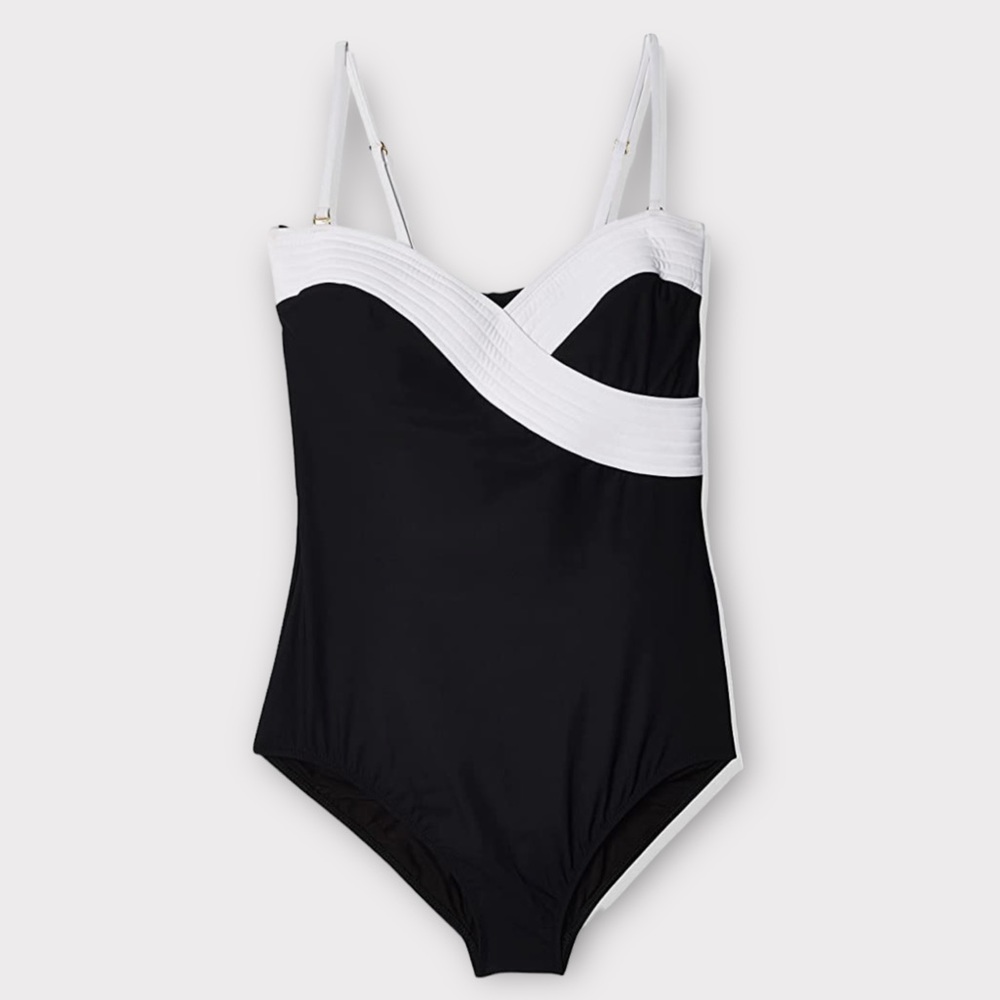 Gottex Black and White One Piece Swimsuit with Bandeau Design - Picture 5 of 15